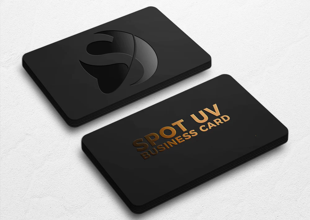 Business Cards Rounded Corner Gold Foil spot uv