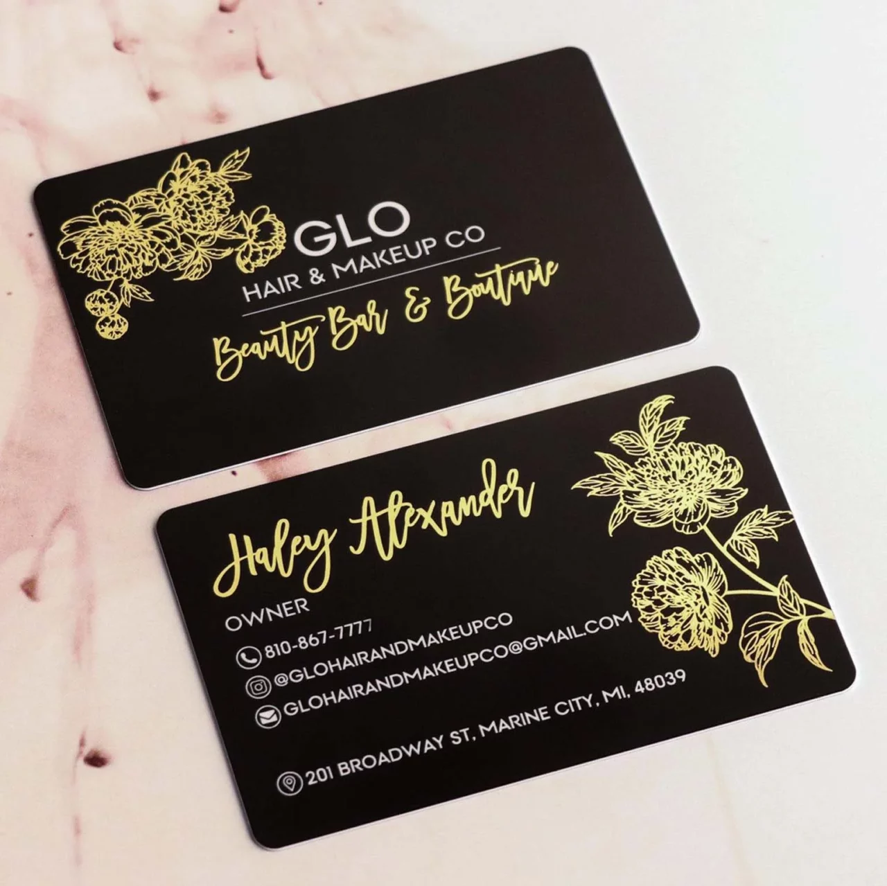 business cards Gold Foil 400gsm