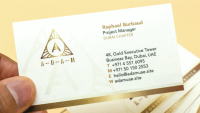 Business Cards Gold Foil Brilliant Paper 300gsm