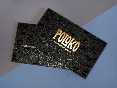 Business Cards Rounded Corner Gold Foil spot uv - Image 3