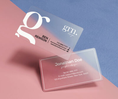 Transparent business cards