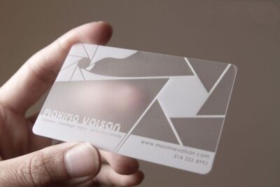 Transparent business cards