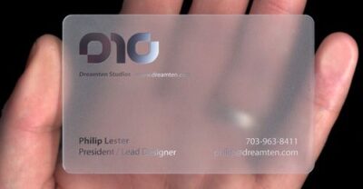 Transparent business cards